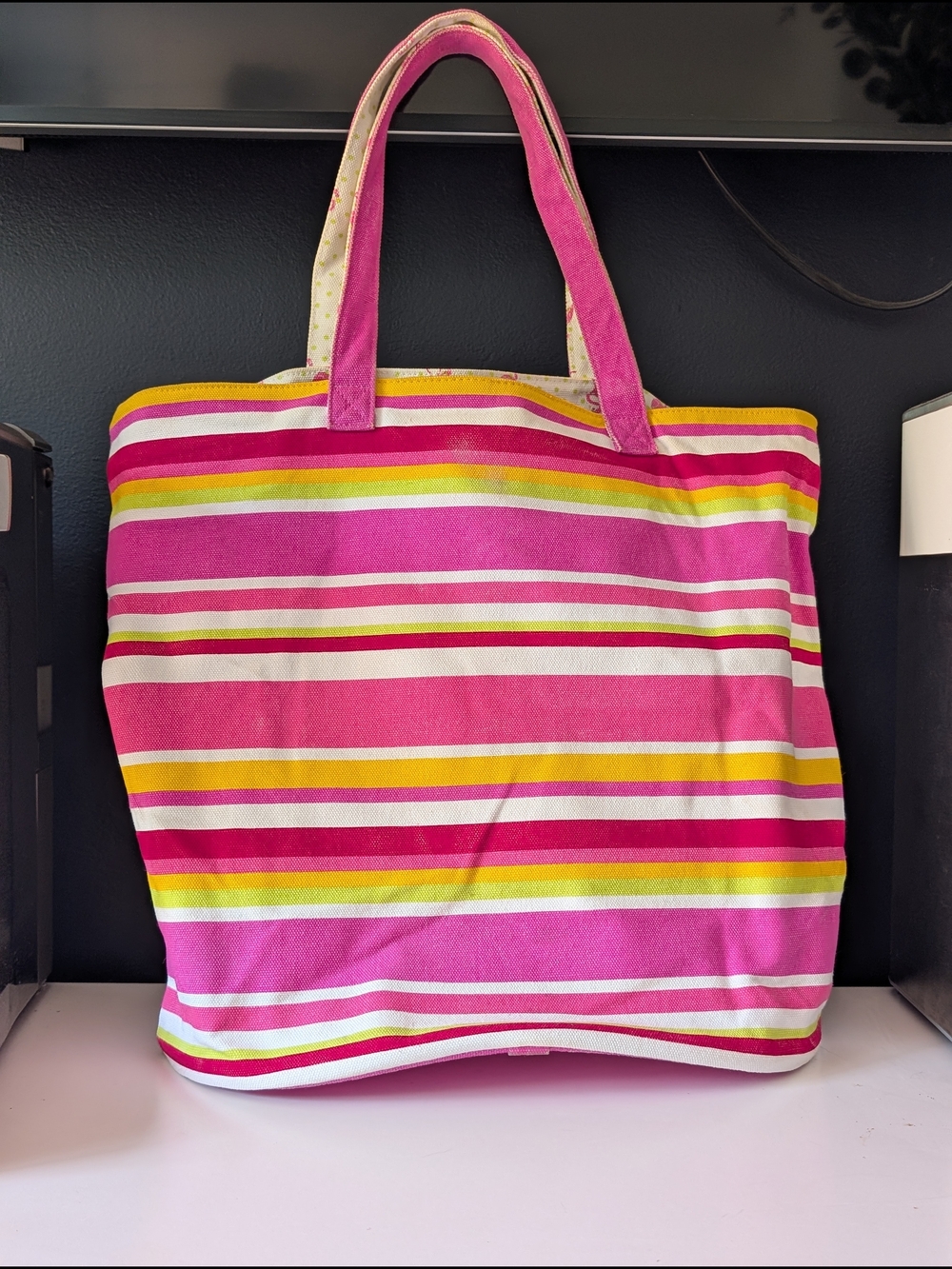 Punctuate Multicolor Canvas Beach Tote